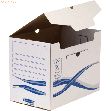 Bankers Box Archivschachtel Basic 200mm 197x250x325mm weiß/blau VE=10 von Bankers Box