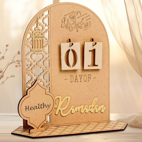 Ramadan Kalender Aus Holz | Ramadan Deko | Ramadankalender Kinder | Eid Mubarak Adventskalender, DIY Ramadan Dekoration 30 Tage Countdown - Kalender für Zuhause von Banlilu