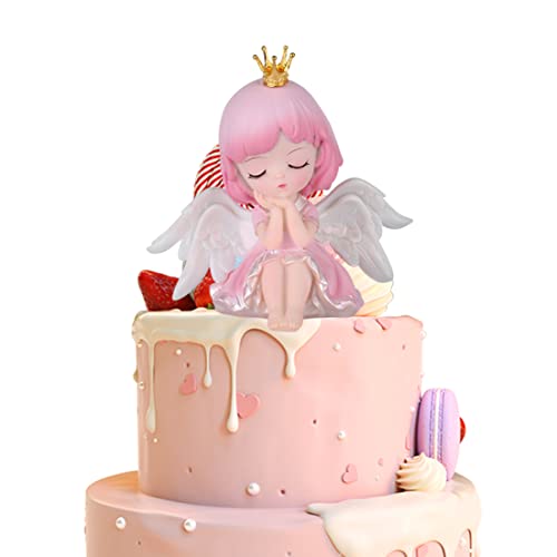 Baby Girl Figur Cake Topper Engel Kuchendekoration Car Desktop Ornamente Babyparty Party Supply für Abschlussgeschenk 11.5 * 12 cm Cupcake Topper von Banziaju
