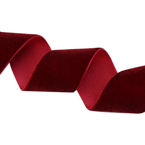 Band für Geschenkverpackung 25 Yard Langes luxuriöses rotes Samtband mit Spulen -DIY -breitem Samtband zum Handwerk, Geschenkverpackung und Stirnband, breites Samtband, Samtband von Banziaju