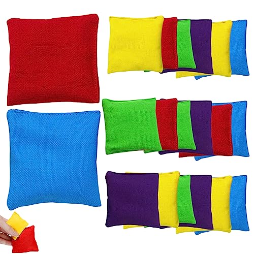 Banziaju Bohnensäcke Kinder werfen kleine Bohnensäcke zum Werfen von 20 PCs 1,97x1,97 Zoll Bunte Bohnensäcke zum Werfen von Game Soft Play Equipment für Kinder Erwachsene von Banziaju