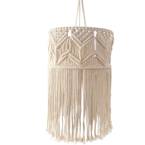 Banziaju Makramee Lampenschirm, Hängelampe Lampenschirm Stricken Lampe Makramee Lampenschirm Geflochtene Hängelampe Lampenschirm Boho Hängelampe für Wohnzimmer, Schlafzimmer Büro, Typ 1 von Banziaju