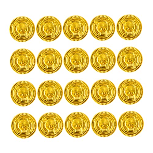 Banziaju Plastik Goldpirat Goldmünze Halloween Plastikschatzjagdspiele Requisiten für Party 20pcs von Banziaju