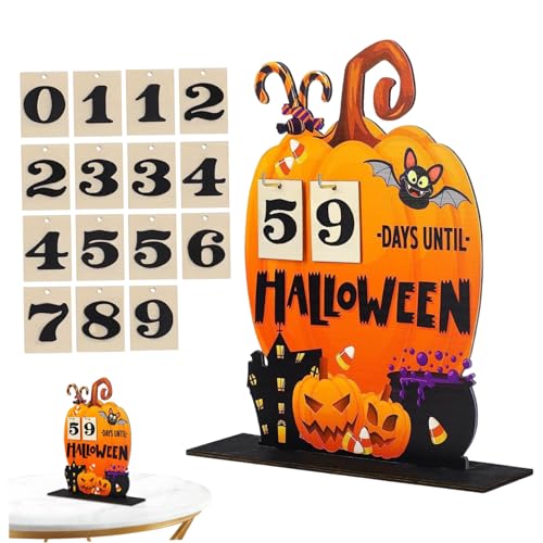 Halloween Countdown Halloween Adventskalender 2023 Kürbisformular aus Holz Halloween Countdown -Kalender mit 15 Prozent von Banziaju