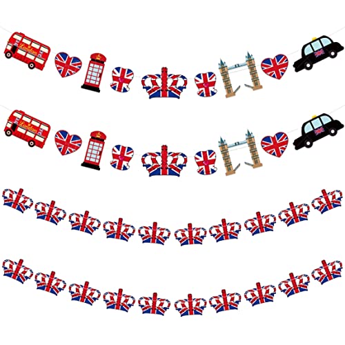 Kings Krönung Dekorationen Bunting Feiern Sie König Charles III Union Union Crowns Bunting Flags Union Party Lieferungen Dekorationen 6pcs Y-00220-3 Bunting von Banziaju