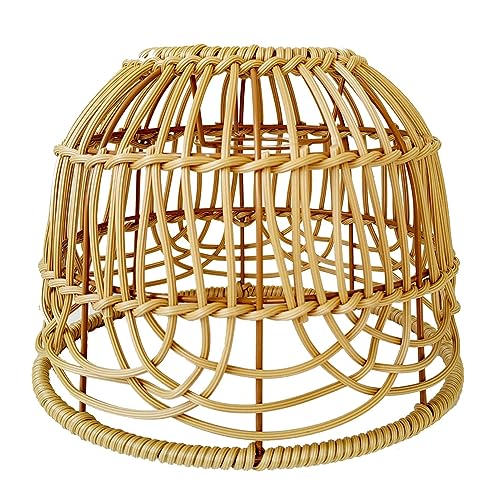 Lampenschirme, Decken-Schlafzimmer-Rattan-Lampenschirm, eleganter gewebter Lampenschirm für Decken-Pendelleuchte, Heimdekoration, Beige von Banziaju