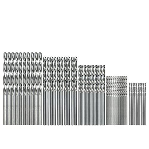 Metallbohrbit Bit Set -Bohrbit Set HSS Twist gerade Shank Hochgeschwindigkeit Stahl 1 mm 1mm 1,5 mm 2mm 2,5 mm 3 mm für Metallholz Kunststoff 50pcs von Banziaju