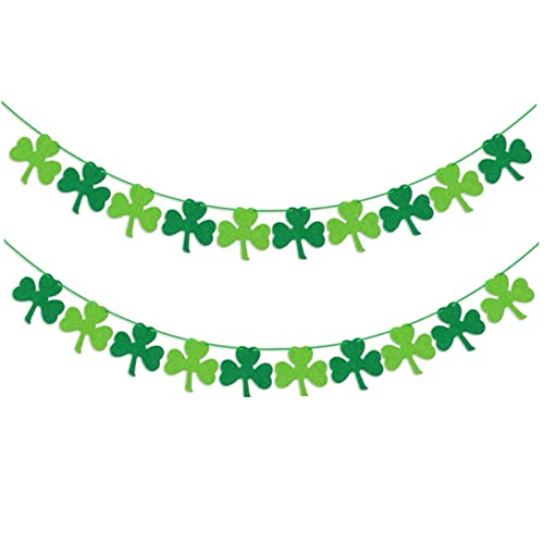 Shamrock Garland Banner St. Patricks Day Dekoration Shamrock Garland Banner Green Garland für irische Partyversorgung 2pcs von Banziaju