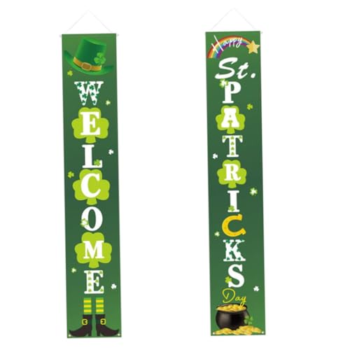 St. Patricks Veranda Schilder St. Patricks Tür Banner Hanging St. Patricks Veranda Schilder St. Patrick's Day Dekor für Haustür 2 PCS von Banziaju