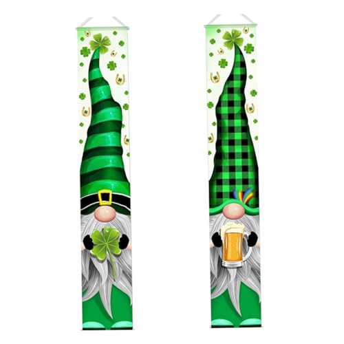 St. Patricks Veranda Schilder St. Patricks Tür Banner St. Patrick's Veranda Signs Irish Shamrock Veranda Banner für Wohnkultur 2pcs von Banziaju