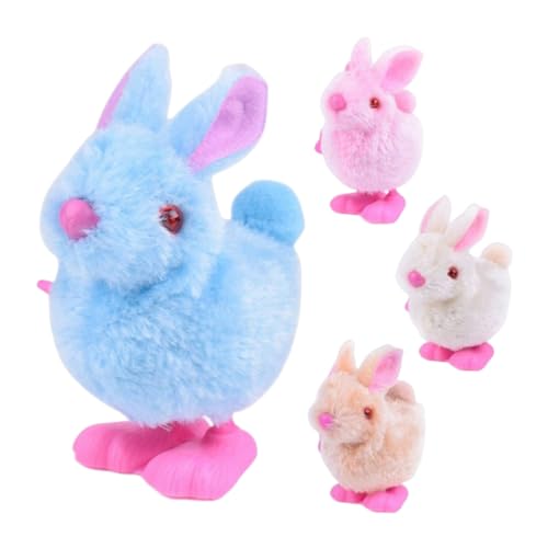 Wind Up Bunny Toy Ostern auf Winds Spielzeug Wind Up Kaninchenspielzeug springen Hasenspielzeug für Osterkinder Geschenke 4pcs von Banziaju