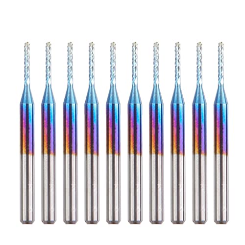 BaoFufc 10 Stück Blau Beschichtete Fräsmaschine Stahl Hohe Abriebfestigkeit 0,8-3,175 mm für Indu 10pcs 0,8 mm bis 3,175 mm Maisstahl-Frässtifte Blaue Beschichtung von BaoFufc