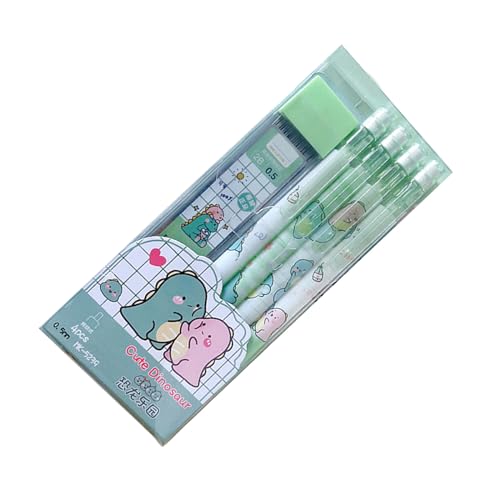 BaoFufc - Set mit 4 0,5 mm Druckbleistiften mit kleinem Radiergummi zum Schreiben und Schreiben, Druckbleistift mit Nachfüllungen und Radiergummi von BaoFufc