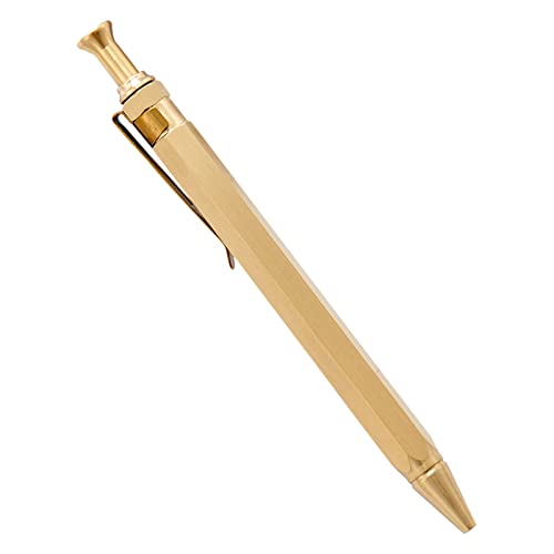 Druckkugelschreiber Metallarbeitsstift Vintage Kugelschreiber Point Pen Schreibstift für Büro Schule Zuhause Druckkugelschreiber mit Clip Metall Kugelschreiber glatt schreiben Stift von BaoFufc