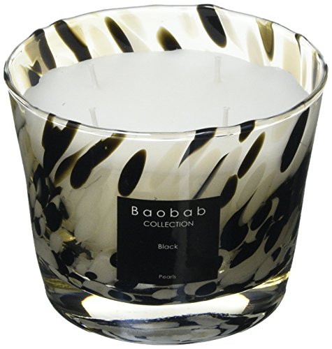 Baobab Max 10 Pearls Black Kerze, Kerzenwachs, 10cm, 10x7x10 cm von Baobab