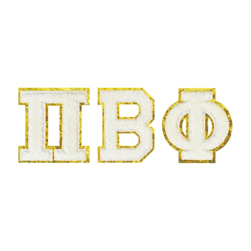 Pi Beta Phi Omega Aufnäher zum Aufbügeln, Chenille, Buchstaben, dekorativ, bestickt, für Kleidung, Hüte, Taschen, personalisiertes Nähen, Handwerk für die Reparatur von Jeans, Hemden und Schuhen von Baobeily