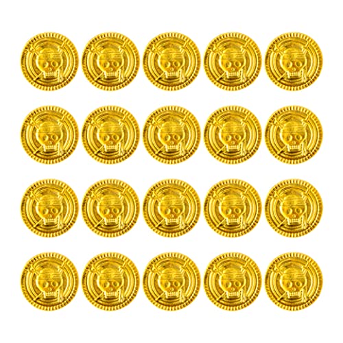 Baobiutin Schatzjagd Piraten Goldmünze Halloween Plastik Treasure Huntspiel Requisiten für Party 20pcs von Baobiutin