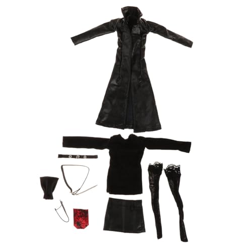 Baoblaze 1:6 Damen Lederjacke Set Actionfigur Zubehör Set Damenbekleidung 12 Zoll Sammelfiguren Mädchen Puppenkörper von Baoblaze