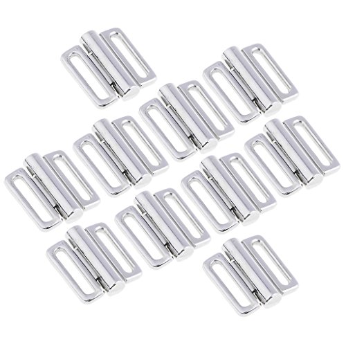 Baoblaze 10 Paar Bikini Verschluss Schnalle, Bikini Clasp Metallschnalle, BH Verschluss Ersatzteil, Bikini Clips BH Schnalle Hakenverschluss für Dessous Frontverschluss, 9,5 mm von Baoblaze