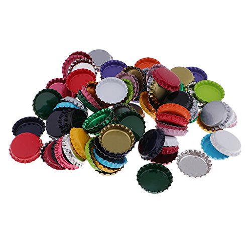 Baoblaze 100 Abgeflachte Kronkorken Kronkorken Cabochons Bottle Caps für und Kunst als DIY Anhänger Schlüsselanhänger Kühlschrankmagnet, Mehrfarben 1, 25 mm von Baoblaze