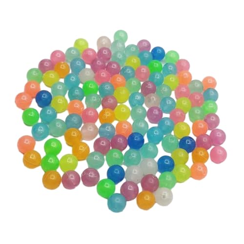 Baoblaze 100 Stück Leuchtende Acrylperlen, Acrylic Luminous Beads, Glow In The Dark Verschiedene Bunte Lose Acrylperlen für DIY Schmuckherstellung, Kunst, Ohrringe, Halskette, Schlüsselanhänger, 8mm von Baoblaze