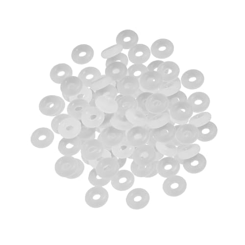 Baoblaze 100Pcs Dekorative Charm Perlen, Silicone O Rings Stoppers, DIY Charm Beads, Beads Charms Sortierte Acrylperlen, Lose Silikonperlen für DIY Stirnband Kleidung Halskette Handy Kette, Weiß von Baoblaze