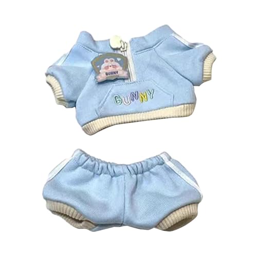 Baoblaze 2 Stück Puppen Sportbekleidung Anzug Outfits Zubehör, Kapuzenpullover Hose Miniatur Kleidung für 8 Zoll Puppen Neujahrsgeschenke, Blau von Baoblaze