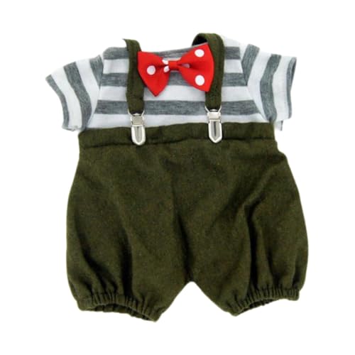 Baoblaze 3-teiliges Puppenkostüm mit Hosenträgern und T-Shirt und Fliege, handgefertigte Kleidung für 38-cm-Puppen, Kindergeschenke von Baoblaze