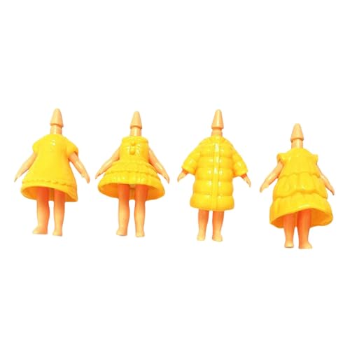 Baoblaze 4-teiliges Puppenkleidungsset, Körper-Kleidungszubehör, lebendige Puppenkleidung, Anzug, Geburtstagsgeschenk, Mini-Puppenkörper-Kleidungszubehör, Gelb von Baoblaze