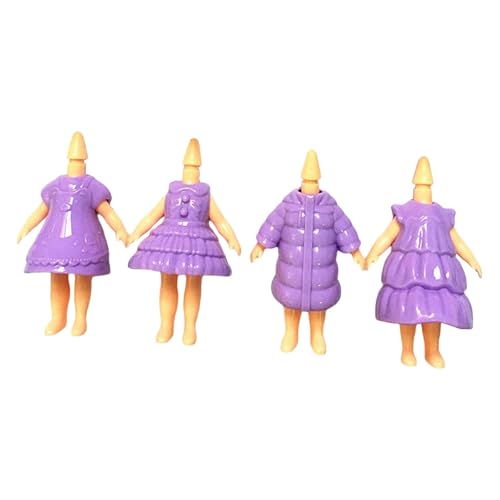 Baoblaze 4-teiliges Puppenkleidungsset, Körper-Kleidungszubehör, lebendige Puppenkleidung, Anzug, Geburtstagsgeschenk, Mini-Puppenkörper-Kleidungszubehör, Helles Lila von Baoblaze