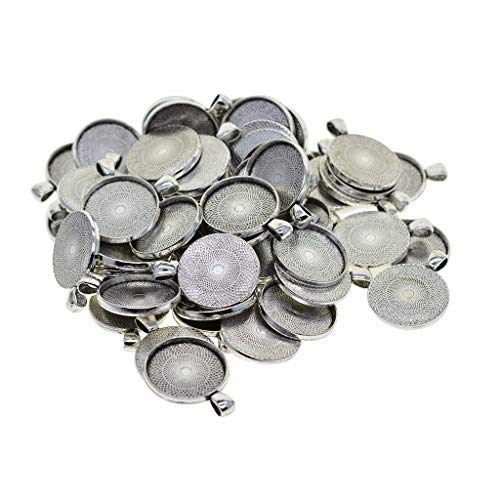 Baoblaze 50pcs round Leere Cabochon Blank Lünette Anhänger Rohlinge Basis einstellungen Für Harz Schmuck machen, 20mm von Baoblaze