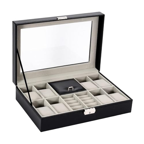 Baoblaze 8 Slots Uhrenbox Organizer Tragbares Uhrengehäuse Schmuckschatulle Valentinstagsgeschenk von Baoblaze