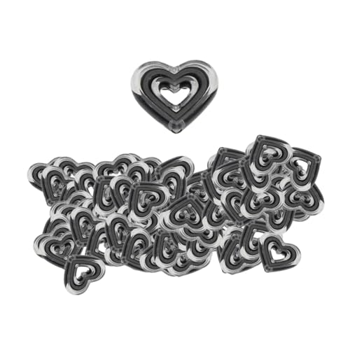 Baoblaze 80pcs Acryl Herzperlen Accessoires DIY Dekoration Liebesliebe für Schmuck, die lose Abstandshalter Perlen für Schlüsselketten machen, Schwarz von Baoblaze