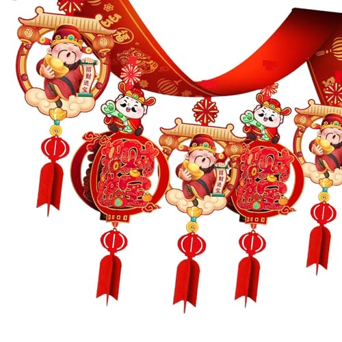 Baoblaze Banner zum chinesischen Neujahr, Frühlingsfest-Ornament, kreative, vielseitige Deckendekorationen, Schlangenjahresgirlande für den Deckengarten, Style B von Baoblaze