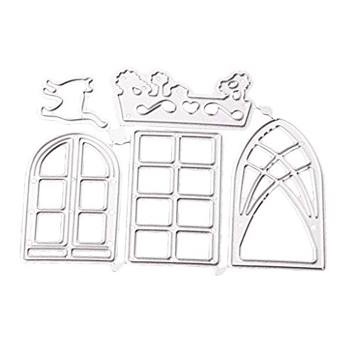 Baoblaze Blumenbett Fenster Stanzmaschine Stanzschablone Set Scrapbooking Stanzformen Prägeschablonen Schablonen für DIY Scrapbooking Album von Baoblaze