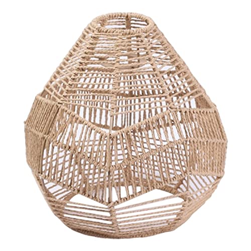 Baoblaze Rattan Lampenschirm Hängend, Korb Lampenschirm für Hängelampe, Boho Lampe Pendelleuchte, Rattan Bambus Lampenschirm Hängeleuchte Esstischlampe für Schlafzimmer Flur Küche Esstisch von Baoblaze