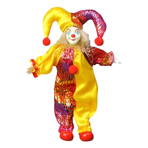 Baoblaze Clownpuppe aus, Sammlerstück, Schreibtischdekoration, Basteln, Tischdekoration, Puppenornament, Clownfigur für Tisch, Schlafzimmer, von Baoblaze