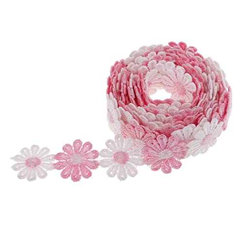 Baoblaze Daisy Satinband Seidenbänder Schleifenband Geschenkband Rolle Band für Geschenk Verpackung, Rosa Weiß von Baoblaze