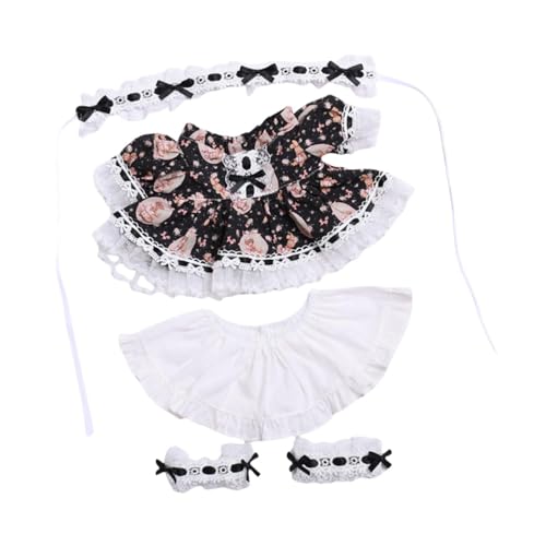 Baoblaze Gefüllte Puppe, Prinzessinnenkleid, Mädchen-Outfit-Set, modische Kostüme, Kleidung, Ersatzkleid für Puppe, für Fantasie, 14,96 Zoll Puppe, Schwarz von Baoblaze