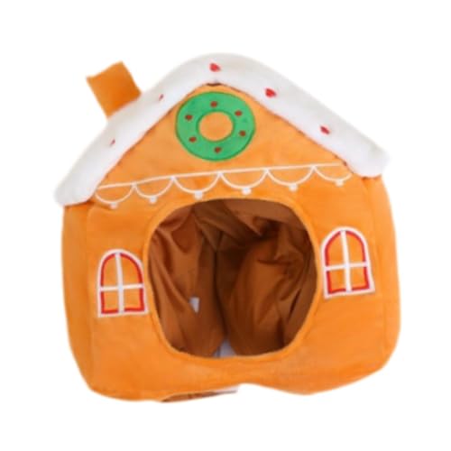 Baoblaze Gingerbread House Plüschhut Geburtstag Geschenke Kopfbedeckung für Feierlichkeiten Jubiläum von Baoblaze