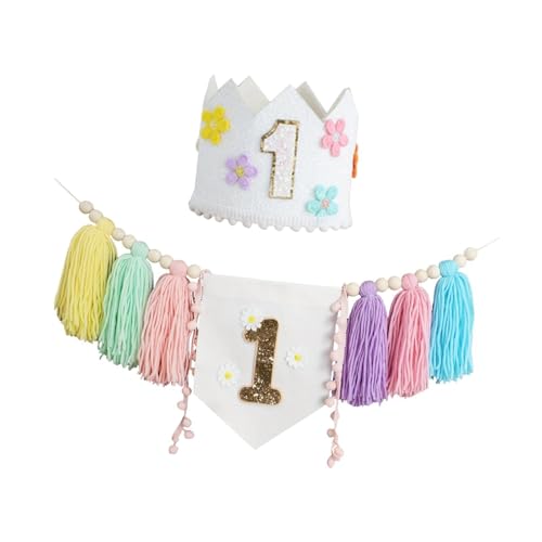 Baoblaze Hochstuhl-Banner und Kronenhut, Dekorationen für die 1. Geburtstagsparty, Geburtstagszubehör, Foto-Requisiten mit Holzperlen-Quastengirlande, Style C Baoblaze Hochstuhl-Banner und Kronenhut, Dekorationen für die 1. Geburtstagsparty, Geburtstagszubehör, Foto-Requisiten mit Holzperlen-Quastengirlande, Style C von Baoblaze