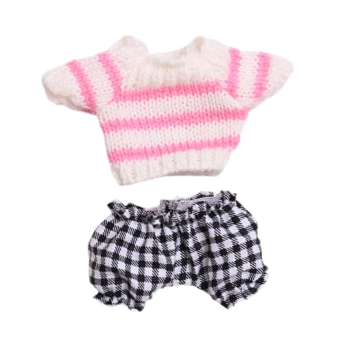 Baoblaze Mini 6 Zoll Puppenkleidung Puppenhose Outfits Kostüme,Kleidung,Süße Puppenkleidung Anzug,Mädchen Puppenkleidung,für Kinder Anhänger Puppe, Schwarz von Baoblaze