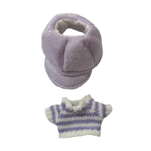 Baoblaze Outfits mit Pullover und Mütze für Modepuppen, Kostüm für Accessoire-Puppen, handgefertigte Kleidung für 20 cm große Puppen von Baoblaze