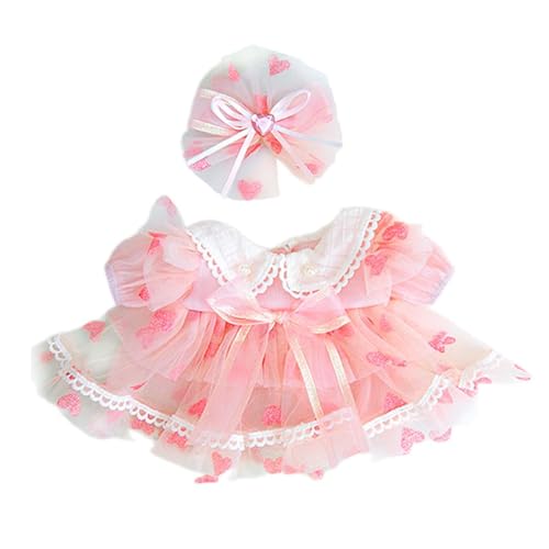 Baoblaze Puppenkleidung aus Plüsch für 38 cm, süß, zum Anziehen, Zubehör für Plüschpuppen, Kleidung für Kuscheltiere, stylische Puppen-Outfits, Puppenkleidung, rosa Gazerock von Baoblaze