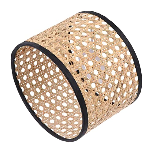 Baoblaze Rattan-Lampenschirm, gewebter Lampenschirm, Ornament, Lampenfassung, zum Aufhängen, Pendelleuchte, Deckenleuchte, Abdeckung für Tischlampe, Café, 25 cm x 15 cm von Baoblaze