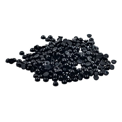 Baoblaze Rückseite Halbrunde Perlen, Schwarze Perlen mit Flacher Rückseite, Black Half Pearl Beads Flat, Rückseite Perlen Flatback für DIY Handwerk Hochzeit Kleid Nail Art Bateln, 4mm 300pcs von Baoblaze