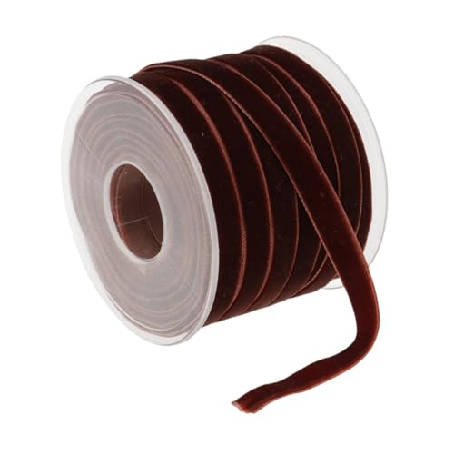 Baoblaze Samtband, dekoratives Band mit Spule, 1 cm breit, 20 Yards, DIY-Floristenband zum Verpacken von Geschenken, Kunsthandwerk, Einladungen, Nähen, Kaffee von Baoblaze