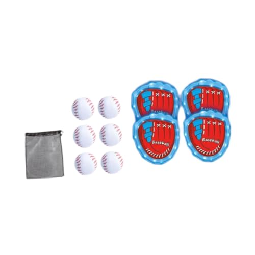 Baoblaze Selbstklebendes Wurf- und Fangspiel-Set, Camping-Party-Geschenk für Kinder, Outdoor-Spiele, Softball-Set für Kinder, für Jungen, Rasenkinder, Blau mit Tennis von Baoblaze