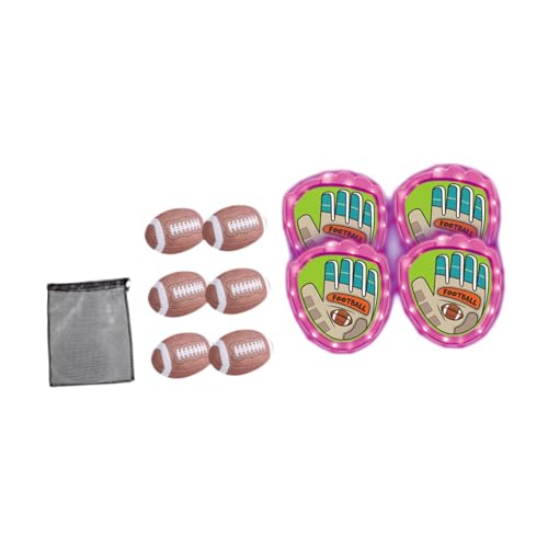 Baoblaze Selbstklebendes Wurf- und Fangspiel-Set, Camping-Party-Geschenk für Kinder, Outdoor-Spiele, Softball-Set für Kinder, für Jungen, Rasenkinder, Lila mit Rugby von Baoblaze