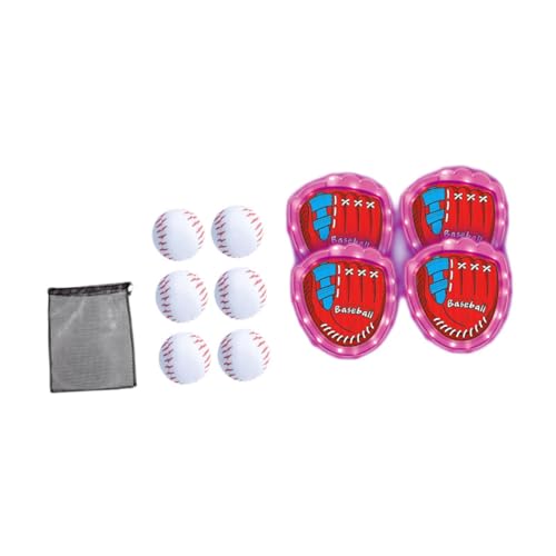 Baoblaze Selbstklebendes Wurf- und Fangspiel-Set, Camping-Party-Geschenk für Kinder, Outdoor-Spiele, Softball-Set für Kinder, für Jungen, Rasenkinder, Rosa mit Tennis von Baoblaze